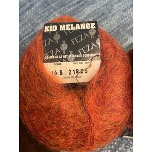Lot of 6 skeins Feza Kid Melange Mohair Rust color 163